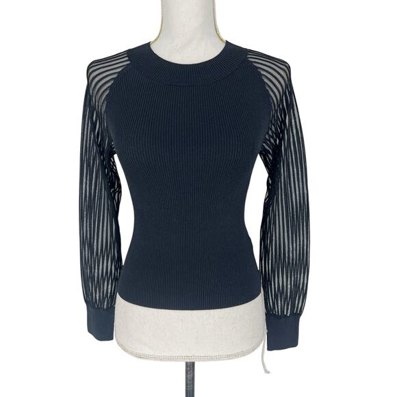 Club Monaco Black Sheer Sleeve Sweater - Picture 4 of 10